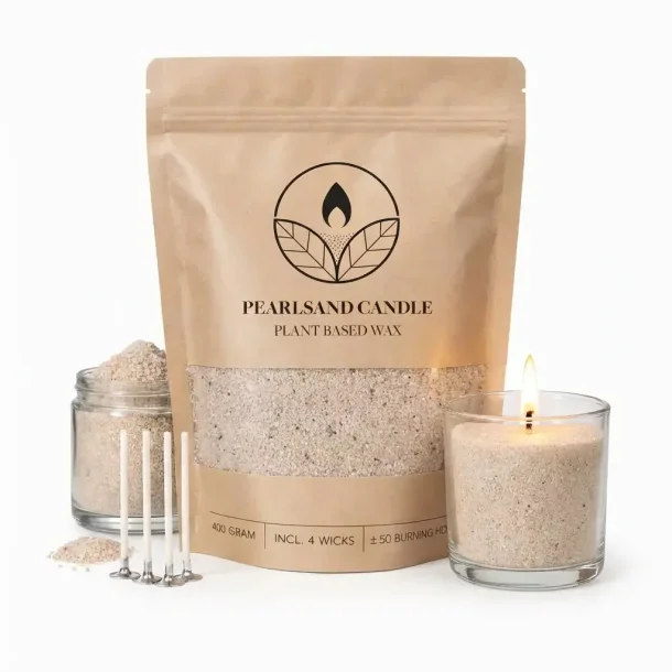 Sandfarvet stearinpulver